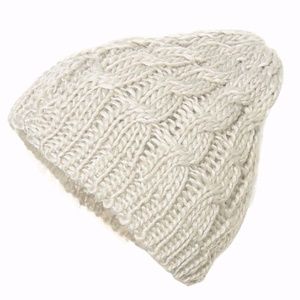 THE PERFECT LACE KNIT SLOUCH BEANIE (BEIGE)